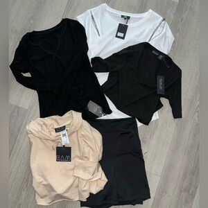 Mixed Tops & Activewear Bundle with BAM Hoodie - Black, White, Beige